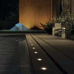 SWANEW Bodeneinbaustrahler Aussen  Warmweiß Runde Bodenstrahler, 3W IP67 WasserdichtBodenleuchte aus Edelstahl für [Energieklasse G]