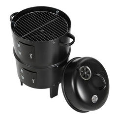 SWANEW 3 in 1 Räucherofen, Smoker Grill für Räuchern, Holzkohle Räuchertonne