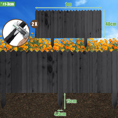 SWANEW Rasenkante Holz, Beetumrandung, Steckzaun, Gartenpalisade