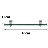 SWANEW Glasablage Glasregal, Glas Wandregal Klarglas mit 8mm ESG Sicherheitsglas und Halterung, Duschregal/Badablage