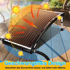 SWANEW Poolheizung Solar, Sonnenkollektor Pool 113 x 69 x 35cm, Solarheizung 10000 L/H, 32-40mm Anschluss Erweiterbar