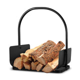 SWANEW Feuerholzablage Tragbarer Kaminholzkorb mit Griff Kompakter Kaminholzregal  40x30x46cm