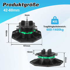 SWANEW Stelzlager Höhenverstellbar, Terrassenlager, Fliesen Plattenlager, 19-140mm
