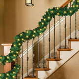 SWANEW Weihnachtsgirlande 5m 100 LEDs, Weihnachten Dekoration, Weihnachten Grüne Girlande mit Lichterkette Tannengirlande