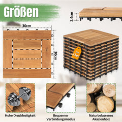 SWANEW Terrassenfliesen, Holzfliesen, Balkonfliesen, Rutschfest