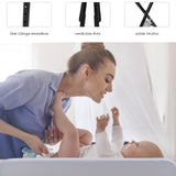 SWANEW Baby Wickeltisch Klappbar, Wickelkombination, mit 4 Rollen