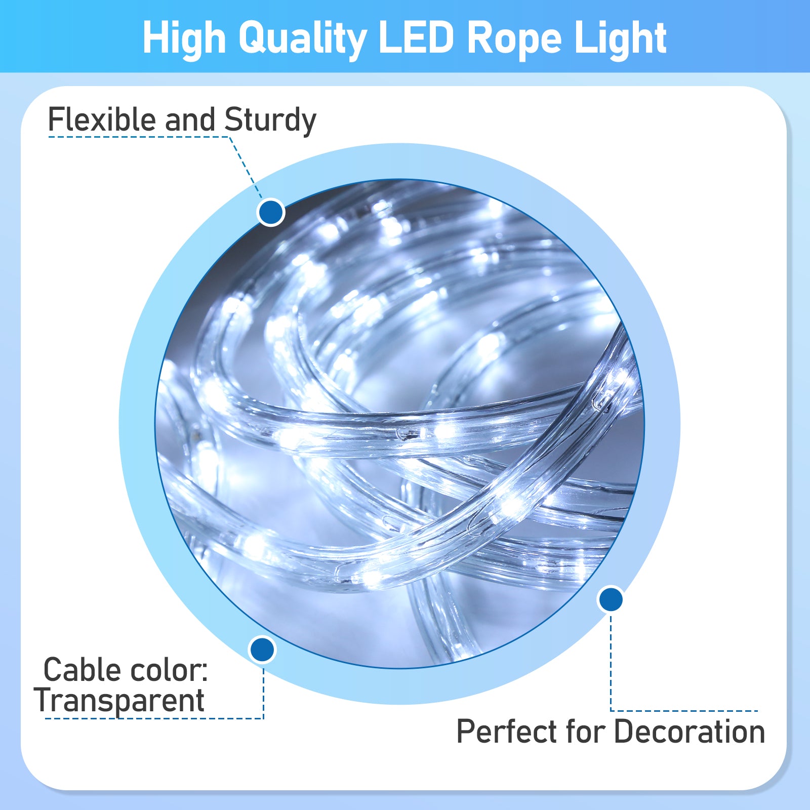 SWANEW Lichterschlauch Außen Lichtschlauch 8 Modi LED Schlauch mit Memory-Funktion, Timer, Strombetrieben Lichterkette Wasserdicht