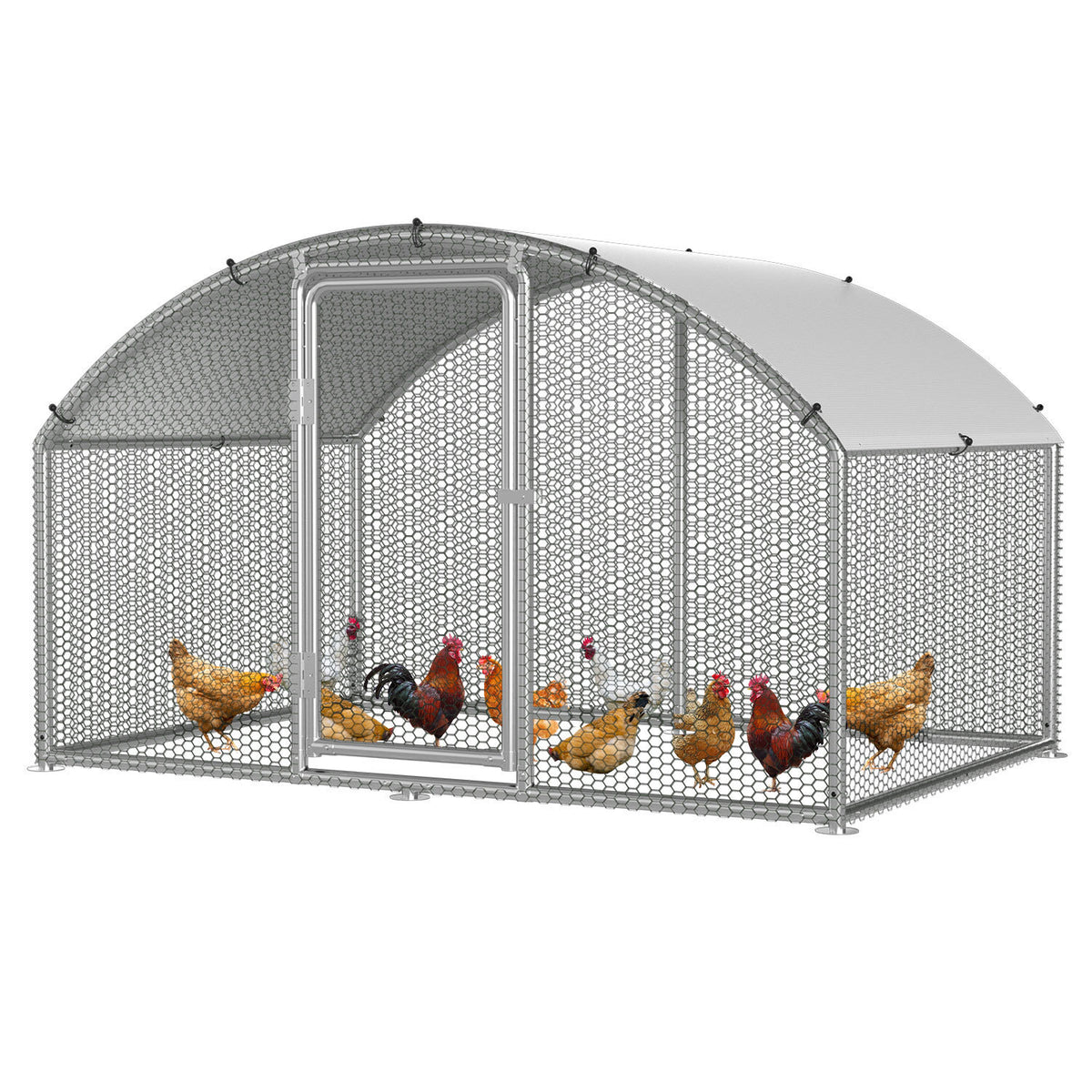 SWANEW Hühnerstall Freilaufgehege, 3x2x2m Kuppel Dach Hühnerhaus