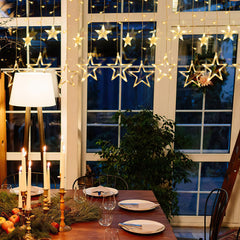 SWANEW LED Lichterkette, Warmweiß Lichterkettenvorhang mit 8 Modi für Innen Außen, IP44 Wasserfest für Weihnachten Garten Party Deko