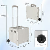 SWANEW Einkaufstrolley Klappbar, Transport Trolley, mit neigbarer Teleskopgriff & Deckel 45L/50L
