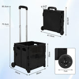 SWANEW Einkaufstrolley Klappbar, Transport Trolley, mit neigbarer Teleskopgriff & Deckel 45L/50L