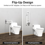 SWANEW Wandstützgriff Toilette, Klappgriff Haltegriff Dusche, Rutschfeste WC Aufstehhilfe Sicherheitsgriff