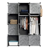 SWANEW DIY Kleiderschrank, 12/16/20 Würfel, Regalsystem, Offen Kunststoff Garderobe, Steckregal