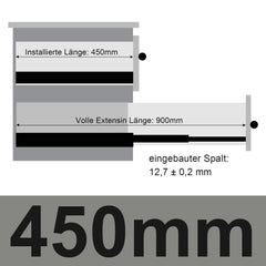 SWANEW Schubladenschienen 250 - 550 mm, Schubladen  Schienensystem mit Selbsteinzug, Teleskopschiene vollauszug Schubladenauszüg, Kugelführung, Tragkraft 35 Kg