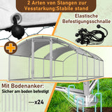 SWANEW Hühnerstall, 3x8x2m Kuppel Dach Hühnerhaus Freilaufgehege, aus Verzinkter Stahl