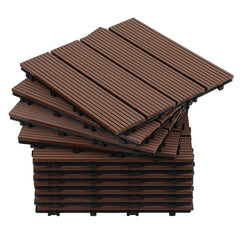 SWANEW WPC Terrassenfliesen, 30x30CM, Gartenfliesen