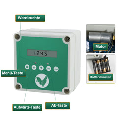 SWANEW Hühnerklappe Automatische Hühnertür Mit Fernsteuerung, für sichere Hühnerhaltung, Multi-Modi-hühnerklappe, 30x60cm