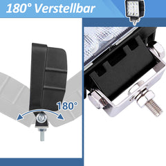 SWANEW 48W LED Arbeitsscheinwerfer, IP67 Wasserdicht Rechteck Zusatzscheinwerfer, 12V 6500K LED Scheinwerfer, Rückfahrscheinwerfer