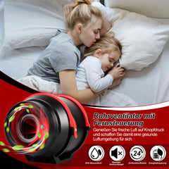 SWANEW Rauchabzug Rohrventilator Inline-Kanalventilator Abluftventilator mit variabler Geschwindigkeitskontrolle Rohrlüfter Belüftung Lüfter [Energieklasse F]