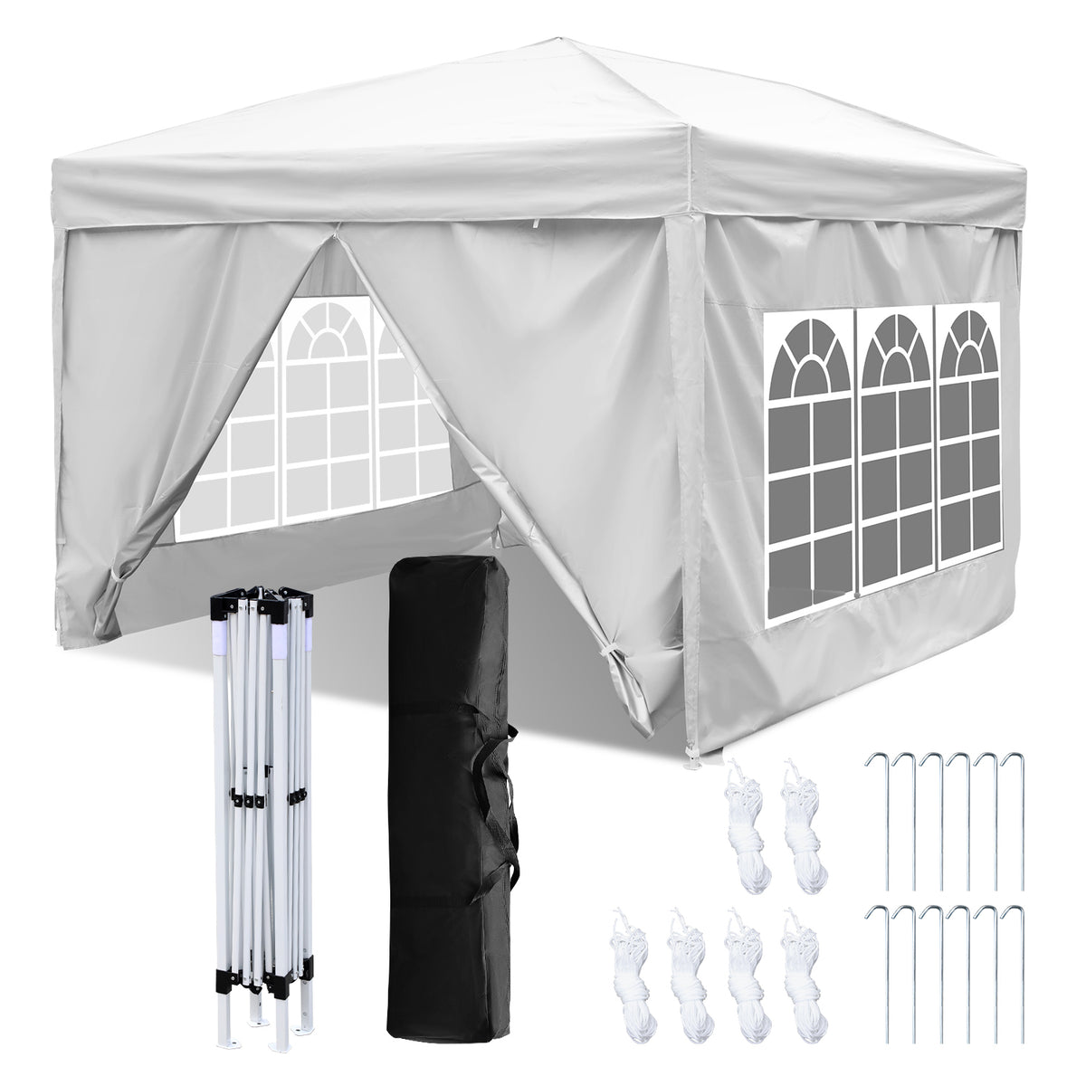 SWANEW Faltpavillon, 3x3m Pavillon, Gazebo Wasserdicht, Partyzelt UV-Schutz