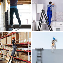 SWANEW Mehrzweckleiter, Gerüst, Alu Arbeitsgerüst, Gelenkleiter 4 in 1, Belastbar bis max. 150 Kg