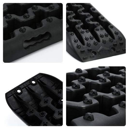 SWANEW 2 Stücke Anfahrhilfe mit Aufbewahrungstasche und Installationstool, Sand/Schlamm/Schnee Recovery Board Offroad Tracks,10T Last, Reifenleiter