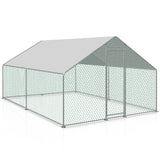 SWANEW Hühnerstall Freilaufgehege, 3x3x2m, Verzinkter Stahl Kleintierstall Hühnerhaus