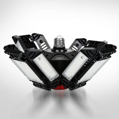 SWANEW Led Werkstatt Deckenleuchte, Garagenlampe 200W, Led Garagenbeleuchtung 20000LM 6500K, Werkstatt Beleuchtung mit 12 Verstellbaren Paneelen, E26 / E27 Werkstattbeleuchtung für Keller [Energieklasse F]