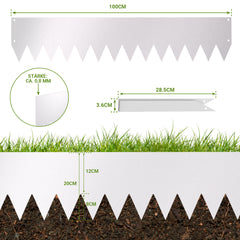 SWANEW Rasenkante Metall, Höhe 20cm, Beeteinfassung, mit Dornen, Mähkante