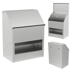 Hühnerfutterautomat mit Deckel & Wandhalterung