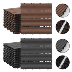 SWANEW WPC Terrassenfliesen, 30x30CM, Gartenfliesen