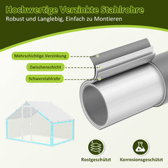 SWANEW Hühnerstall Freilaufgehege, Hühnerhaus Outdoor Geflügelstall, 3x2x2m(LxBxH)