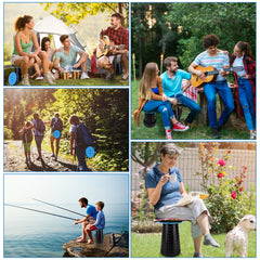 SWANEW Tragbarer Klapphocker, Leichte Teleskophocker, 6-44 cm Höhenverstellbare Falthocker, Tragfähigkeit 150 kg