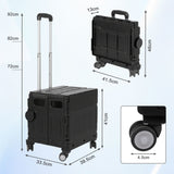 SWANEW Einkaufstrolley Klappbar, Transport Trolley, mit neigbarer Teleskopgriff & Deckel 45L/50L