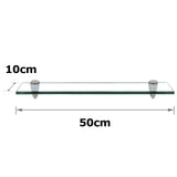 SWANEW Glasablage Glasregal, Glas Wandregal Klarglas mit 8mm ESG Sicherheitsglas und Halterung, Duschregal/Badablage