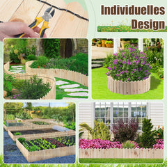 SWANEW Rasenkante Holz, Beetumrandung, Steckzaun, Gartenpalisade