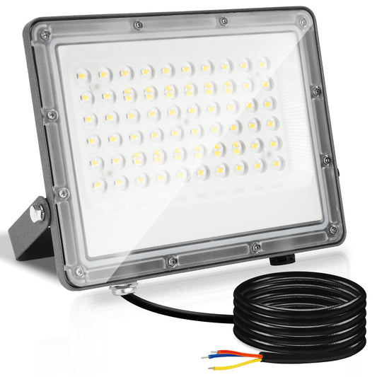 SWANEW LED Strahler Außen, Fluter 6000k Kaltweiß, IP65 Wasserdicht Aussenstrahler, Scheinwerfer (Kein Stecker)