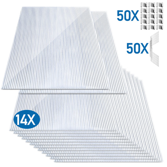 SWANEW 14x Polycarbonat Hohlkammerstegplatte Doppelstegplatte UV-beständigen Stegplatte Gewächshausplatte Für Gewächshaus Gartenbau Carports 60.5 x 121cm, 4mm | 10,25 m², Transparent