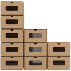 SWANEW Aufbewahrungsboxen mit Sichtfenster & Schublade, Faltbare Schuhboxen, Stapelbar Allzweckbox