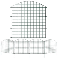 SWANEW Teichzaun Gartenzaun Steckzaun, Zaunelemente metall Gitterzaun Set ür den Garten, Freigehege
