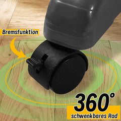 SWANEW Wäscheständer Turm,wäscheständer ausziehbar Länge 75-150cm, platzsparend, 4 Etagen mit 2 klappbaren Flügeln, 360°drehbare Rollen, Wäscheturm