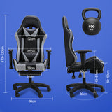 SWANEW Bürostuhl Gaming Stuhl, Ergonomischer Computerstuhl, Gaming Chair mit Fußstütze, Lendenkissen und Kopfkissen, 150 kg Belastbarkeit