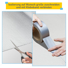 SWANEW Isolierfolie 1M X 30M Heizkörper Reflexionsfolie 30㎡ thermofolie Reflexionsfolie Heizung Dämmfolie Isolierung Wand Isolierfolie Heizung, 200 g/m²
