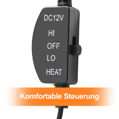 SWANEW Auto Sitzheizung, Auto Rücksitzheizung Matten mit Schalter 12V PKW KFZ getrennt carbonheizmatte Heizstufen