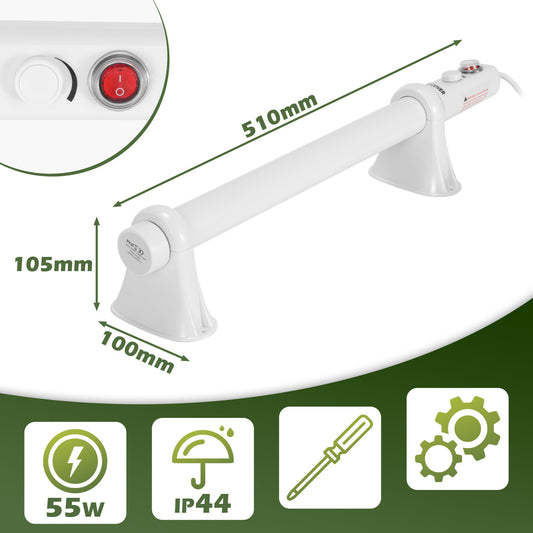 SWANEW Gewächshausheizung mit thermostat, Gewächshaus Elektrische Heizung, Frostwächter Gewächshaus mit eingebautem