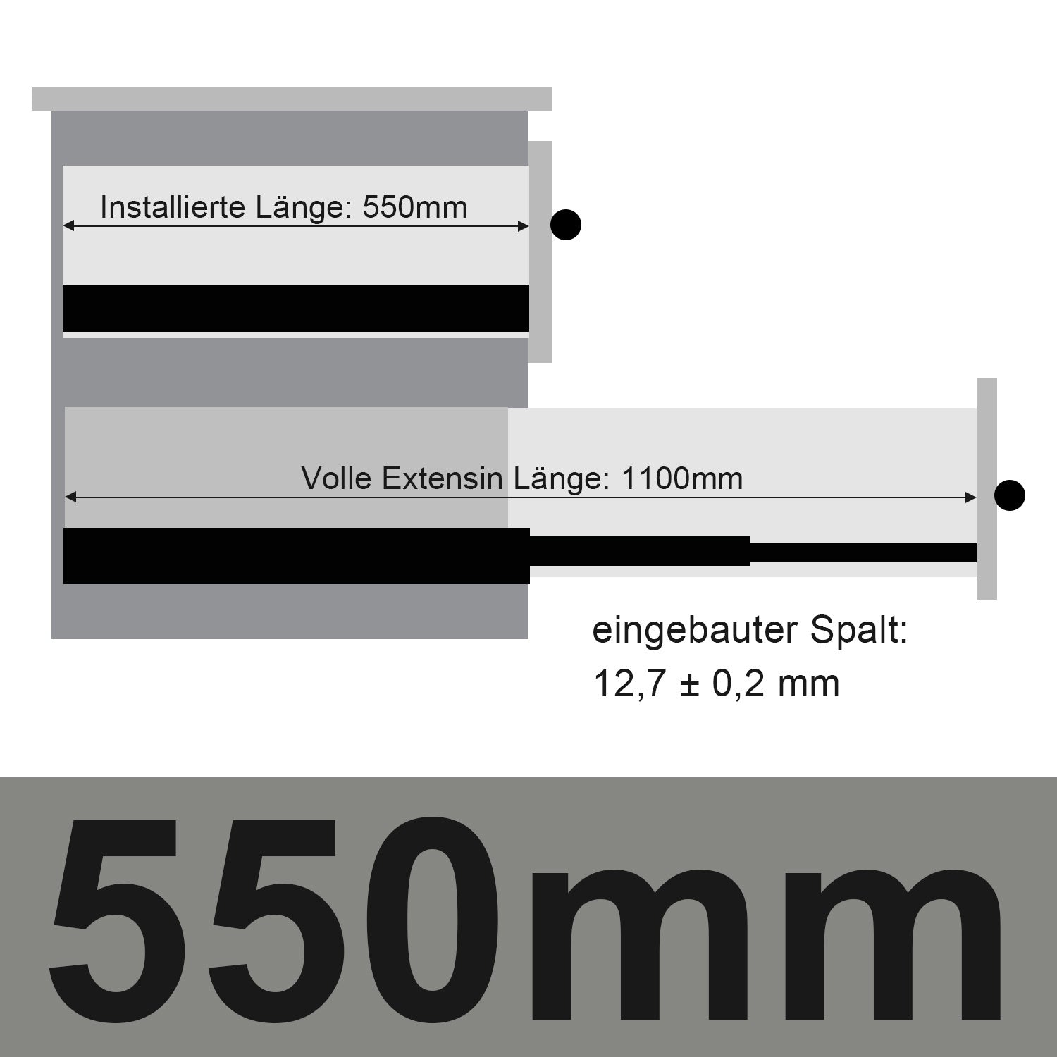 SWANEW Schubladenschienen 250 - 550 mm, Schubladen  Schienensystem mit Selbsteinzug, Teleskopschiene vollauszug Schubladenauszüg, Kugelführung, Tragkraft 35 Kg