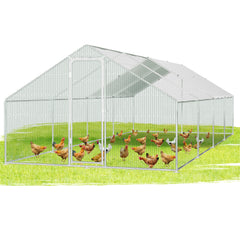 SWANEW Hühnerstall, 3x8x2m, Freilaufgehege, Kleintierstall, Voliere