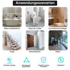 SWANEW Wandstützgriff Toilette, Klappgriff Haltegriff Dusche, Rutschfeste WC Aufstehhilfe Sicherheitsgriff