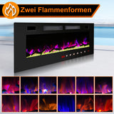 SWANEW Elektrokamin Wandkamin, Elektrischer Kamin mit Heizung, 750W/1500W, 127cm