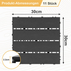 SWANEW WPC Terrassenfliesen, 30x30CM, Gartenfliesen